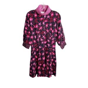 Tanya Taylor Charli Dress women size 8. Black red & hot pink ribbed and stretchy